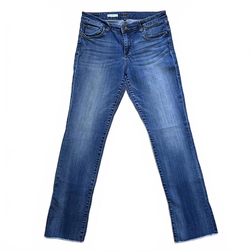 Women’s Kut from the Kloth Straight Leg Medium Wash Raw Hem Jeans Size 8 Denim